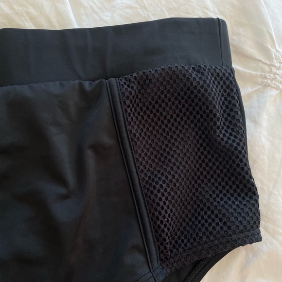 CACTUS Swim- Black-High Waisted-Plus Size -Swim Bottom with Side Mesh Details - Picture 4 of 6